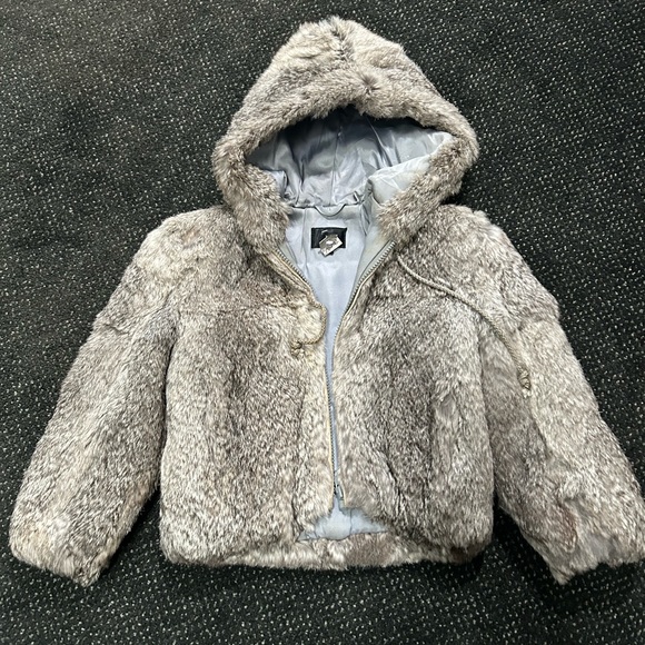 Other - Dyed Rabbit Fur Toddler Coat with Hood